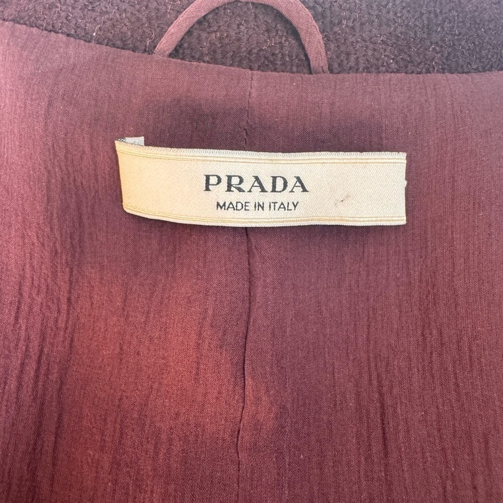 Prada Burgundy Wool Jacket with Pockets Size 46 - Picture 13 of 14